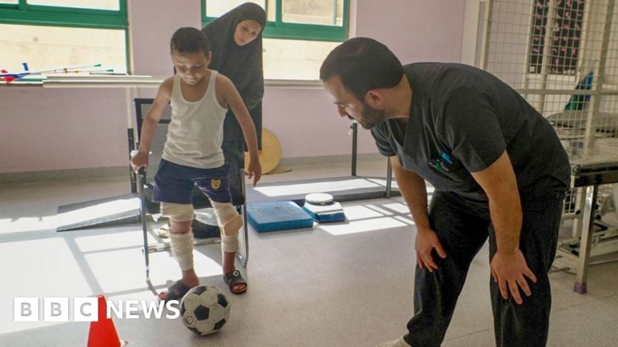 Injured Gazan boy takes first steps after surgery in Jordan