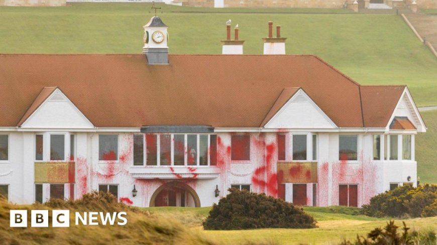 Trump Turnberry vandalised by pro-Palestinian group