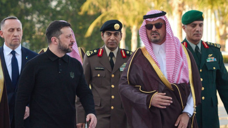 Zelenskyy in Saudi Arabia for talks - as US says Ukraine should be 'prepared to do difficult things'