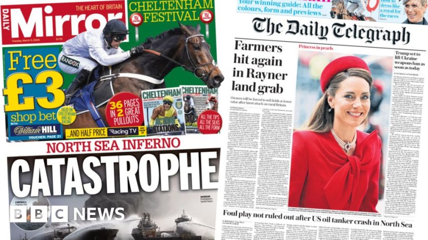 The Papers: North Sea 'catastrophe' and beaming Kate pictured